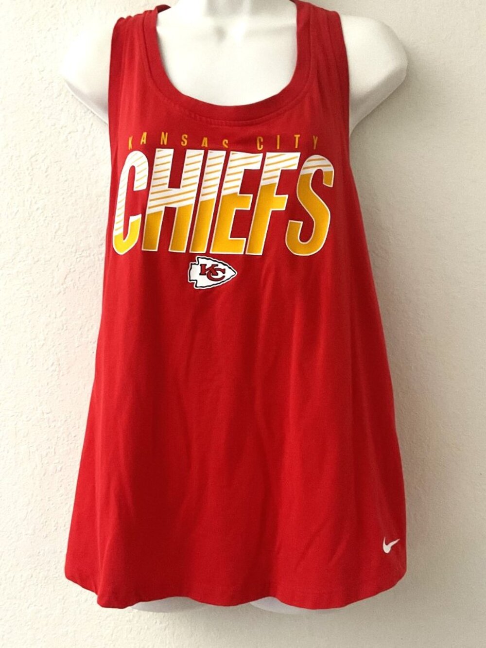 NIKE KANSAS CITY CHIEFS NFL TEAM DRI-FIT RACERBACK TANK TOP RED XL (RUNS SMALLER
